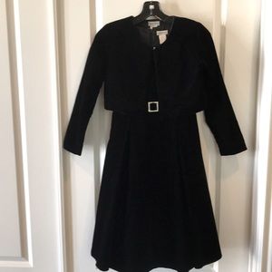 Black velvet dress with jacket